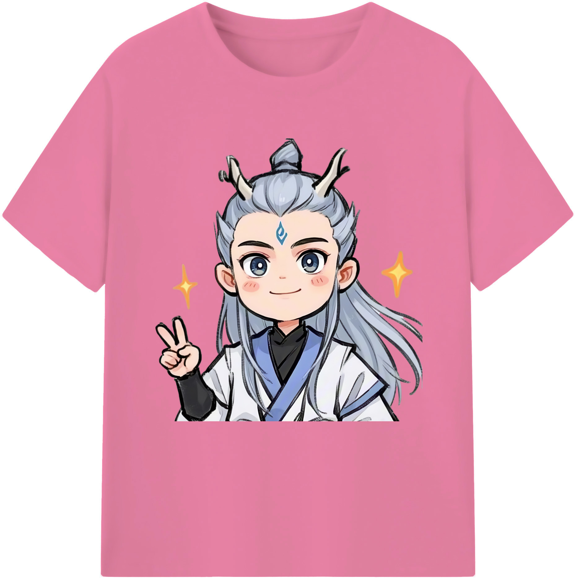 （画像用） Ne Zha 2 ナタ 魔童の大暴れ 綿100％半袖Tシャツ（フロントプリント）